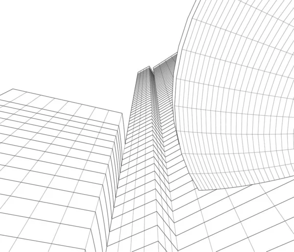 Lignes Dessin Abstraites Dans Concept Art Architectural Formes Géométriques Minimales — Image vectorielle