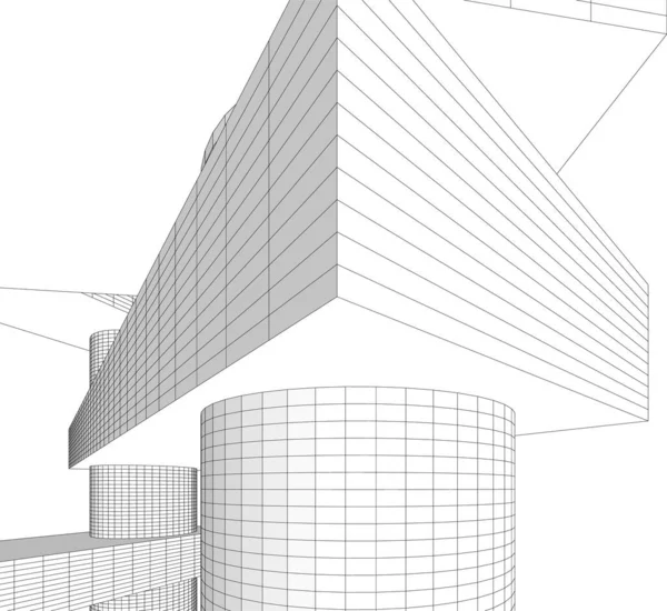 Architecture Bâtiment Illustration Sur Fond — Image vectorielle