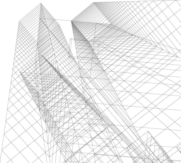 Lignes Dessin Abstraites Dans Concept Art Architectural Formes Géométriques Minimales — Image vectorielle