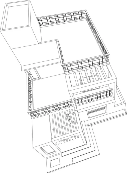 Architektur Gebäude Illustration Auf Hintergrund — Stockvektor