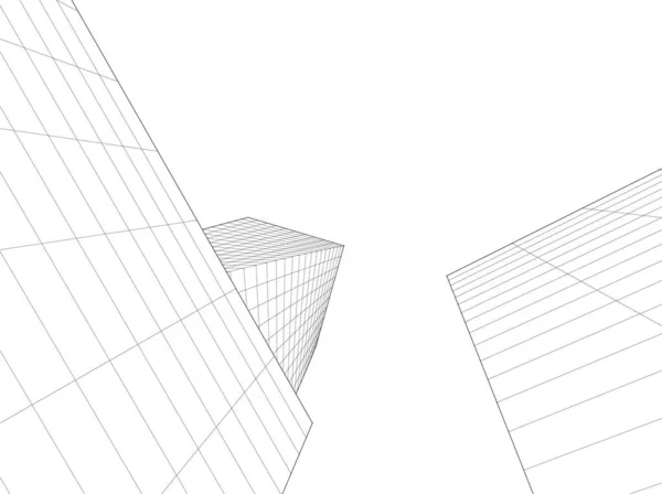 Abstrakta Teckningslinjer Arkitektonisk Konst Koncept Minimala Geometriska Former — Stock vektor