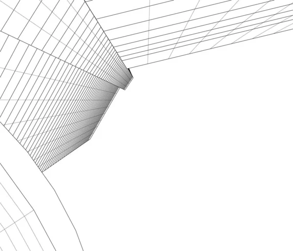 Abstrakte Zeichnungslinien Architektonischen Kunstkonzept Minimale Geometrische Formen — Stockvektor