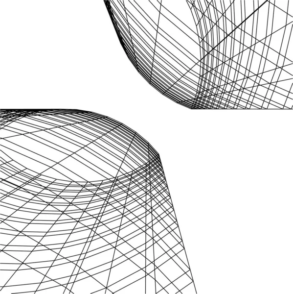 Linhas Abstratas Desenho Conceito Arte Arquitetônica Formas Geométricas Mínimas — Vetor de Stock