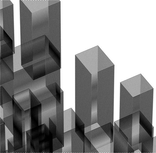 Abstrakti Piirustus Linjat Arkkitehtonisen Taiteen Käsite Minimaalinen Geometriset Muodot — vektorikuva