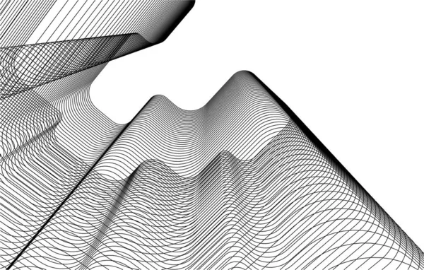 Abstrakte Zeichnungslinien Architektonischen Kunstkonzept Minimale Geometrische Formen — Stockvektor