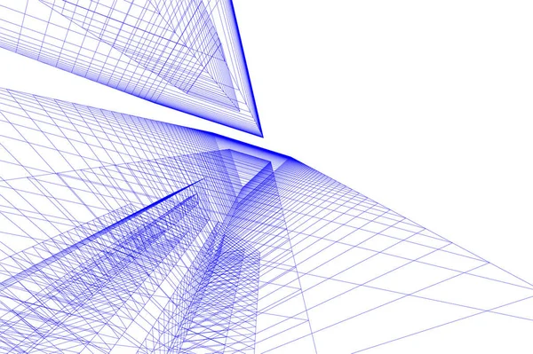 Abstracte Tekenlijnen Architectonisch Kunstconcept Minimale Geometrische Vormen — Stockvector