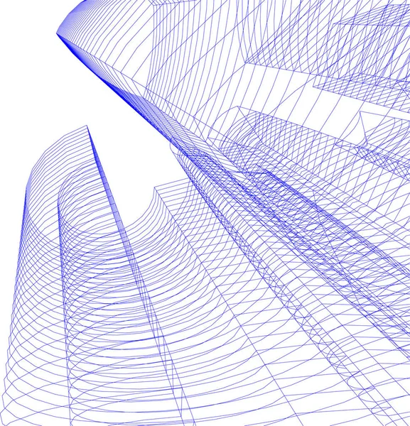 Abstrakcyjne Linie Rysunku Koncepcji Sztuki Architektonicznej Minimalne Kształty Geometryczne — Wektor stockowy