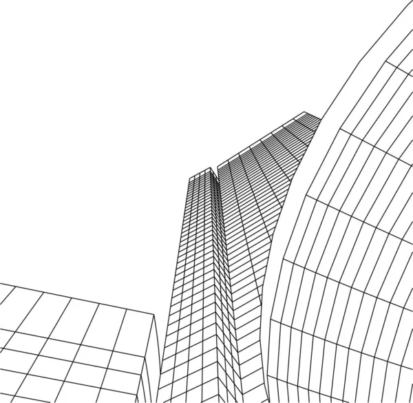 Linhas Abstratas Desenho Conceito Arte Arquitetônica Formas Geométricas Mínimas — Vetor de Stock