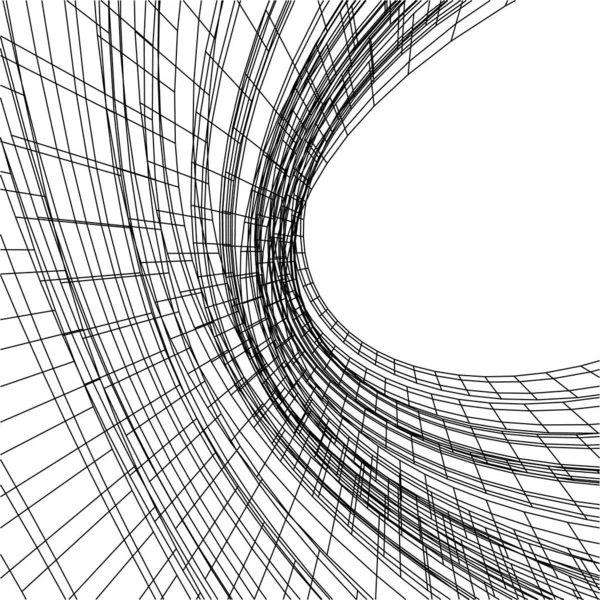 Abstrakte Zeichnungslinien Architektonischen Kunstkonzept Minimale Geometrische Formen — Stockvektor