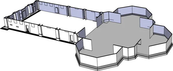 Abstrakta Teckningslinjer Arkitektonisk Konst Koncept Minimala Geometriska Former — Stock vektor