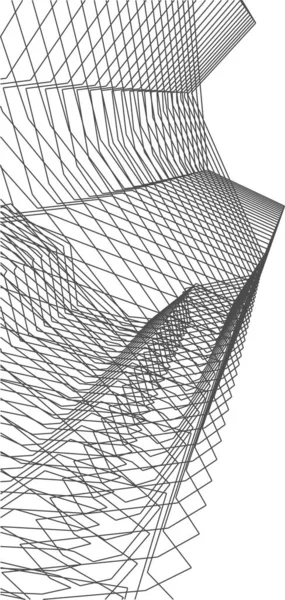 Abstracte Tekenlijnen Architectonisch Kunstconcept Minimale Geometrische Vormen — Stockvector