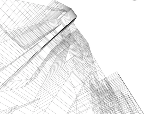 Lignes Dessin Abstraites Dans Concept Art Architectural Formes Géométriques Minimales — Image vectorielle