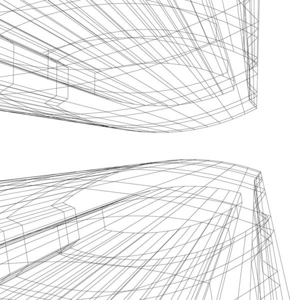 Líneas Abstractas Dibujo Concepto Arte Arquitectónico Formas Geométricas Mínimas — Vector de stock