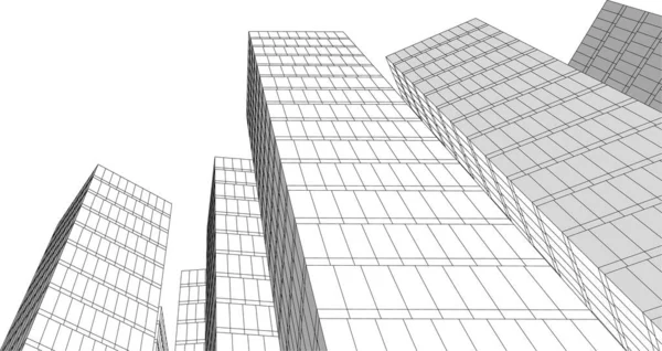 Linhas Abstratas Desenho Conceito Arte Arquitetônica Formas Geométricas Mínimas —  Vetores de Stock