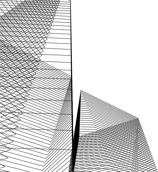 Linhas Abstratas Desenho Conceito Arte Arquitetônica Formas Geométricas Mínimas — Vetor de Stock