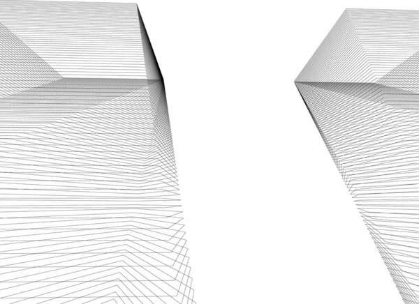 Linhas Abstratas Desenho Conceito Arte Arquitetônica Formas Geométricas Mínimas — Vetor de Stock