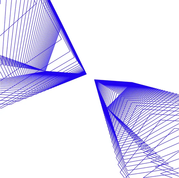 Líneas Abstractas Dibujo Concepto Arte Arquitectónico Formas Geométricas Mínimas — Vector de stock