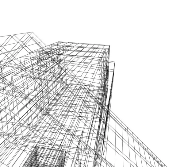 Abstrakcyjne Linie Rysunku Koncepcji Sztuki Architektonicznej Minimalne Kształty Geometryczne — Wektor stockowy