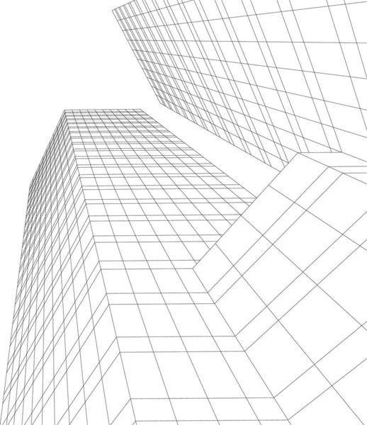 Lignes Dessin Abstraites Dans Concept Art Architectural Formes Géométriques Minimales — Image vectorielle