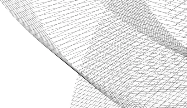 Lignes Dessin Abstraites Dans Concept Art Architectural Formes Géométriques Minimales — Image vectorielle