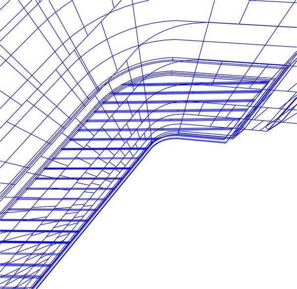 Líneas Abstractas Dibujo Concepto Arte Arquitectónico Formas Geométricas Mínimas — Vector de stock