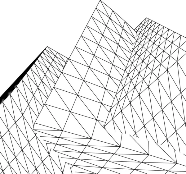 Mimari Sanat Konseptinde Soyut Çizgiler Minimum Geometrik Şekiller — Stok Vektör