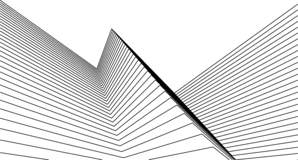 Abstrakcyjne Linie Rysunku Koncepcji Sztuki Architektonicznej Minimalne Kształty Geometryczne — Wektor stockowy