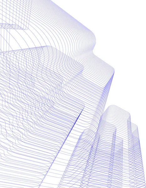 Lignes Dessin Abstraites Dans Concept Art Architectural Formes Géométriques Minimales — Image vectorielle