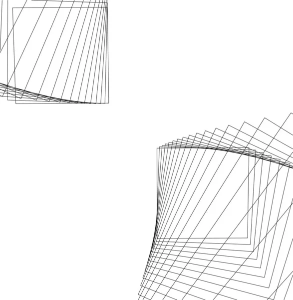 Lignes Dessin Abstraites Dans Concept Art Architectural Formes Géométriques Minimales — Image vectorielle