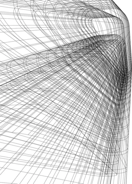 Abstrakte Zeichnungslinien Architektonischen Kunstkonzept Minimale Geometrische Formen — Stockvektor