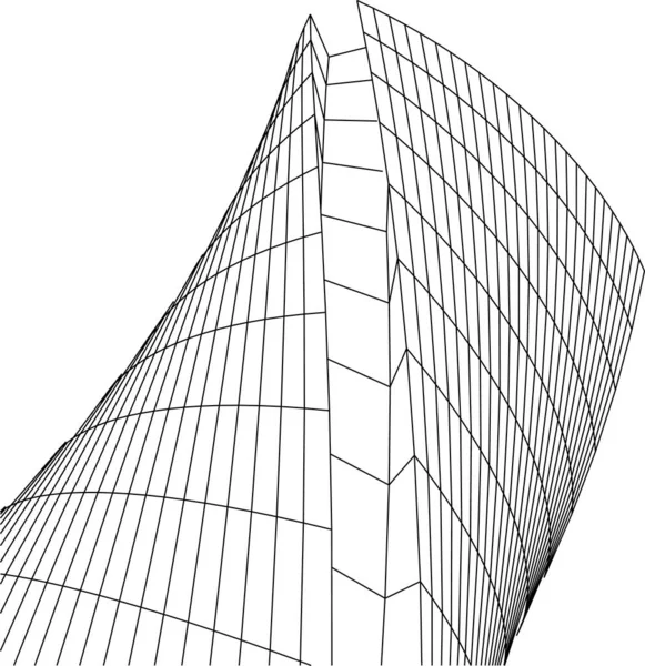 Abstrakte Zeichnungslinien Architektonischen Kunstkonzept Minimale Geometrische Formen — Stockvektor