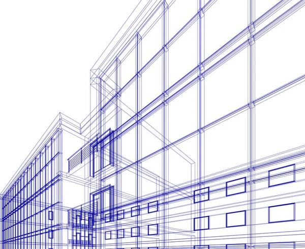 Abstracte Tekenlijnen Architectonisch Kunstconcept Minimale Geometrische Vormen — Stockvector