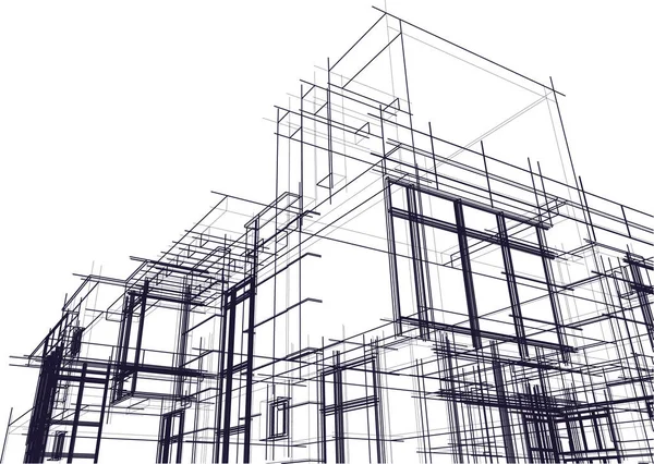 Arquitectura Edificio Ilustración Sobre Fondo — Vector de stock