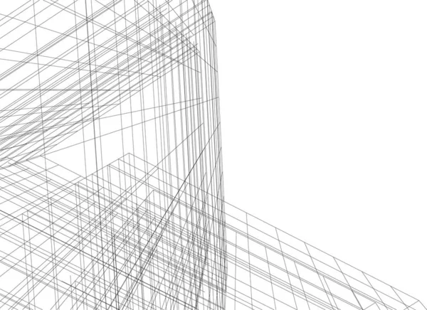 Abstrakte Zeichnungslinien Architektonischen Kunstkonzept Minimale Geometrische Formen — Stockvektor