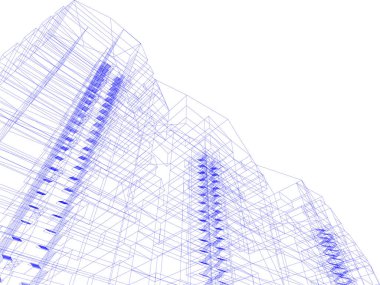 Mimari sanat konseptinde soyut çizgiler, minimum geometrik şekiller. 