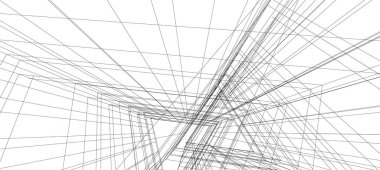 Mimari sanat konseptinde soyut çizgiler, minimum geometrik şekiller.