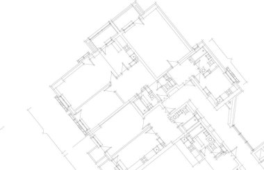 Mimari sanat konseptinde soyut çizgiler, minimum geometrik şekiller.