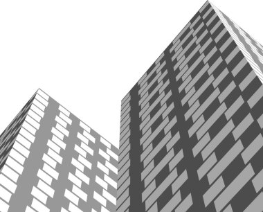 Mimari sanat konseptinde soyut çizgiler, minimum geometrik şekiller. 