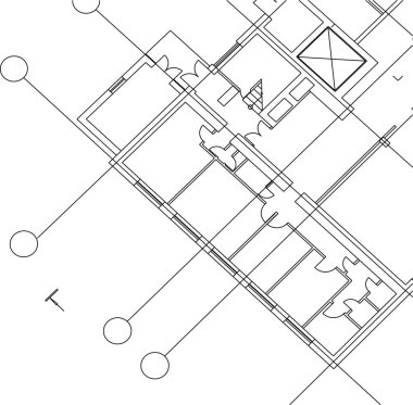 Mimari sanat konseptinde soyut çizgiler, minimum geometrik şekiller. 