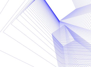 Mimari sanat konseptinde soyut çizgiler, minimum geometrik şekiller. 