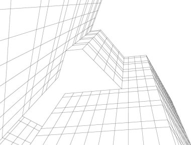 Mimari sanat konseptinde soyut çizgiler, minimum geometrik şekiller. 