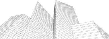 Mimari sanat konseptinde soyut çizgiler, minimum geometrik şekiller. 