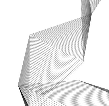 Mimari sanat konseptinde soyut çizgiler, minimum geometrik şekiller.