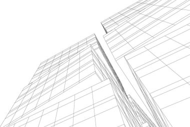 Mimari sanat konseptinde soyut çizgiler, minimum geometrik şekiller. 