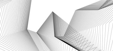 Mimari sanat konseptinde soyut çizgiler, minimum geometrik şekiller.