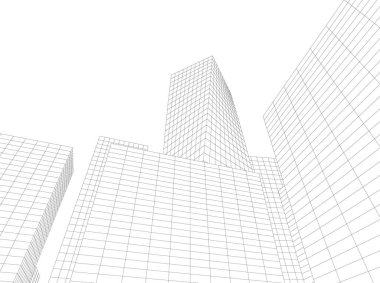 Mimari sanat konseptinde soyut çizgiler, minimum geometrik şekiller. 