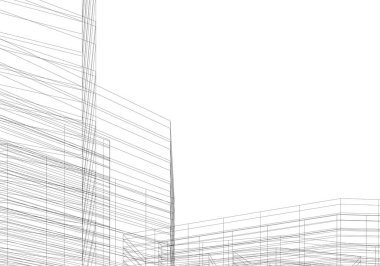 Mimari sanat konseptinde soyut çizgiler, minimum geometrik şekiller. 