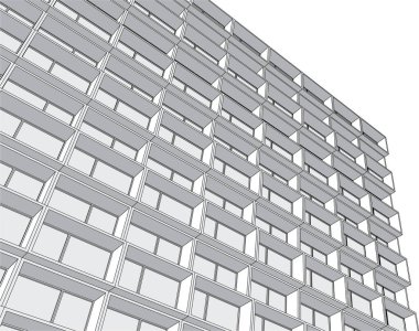 Mimari sanat konseptinde soyut çizgiler, minimum geometrik şekiller.