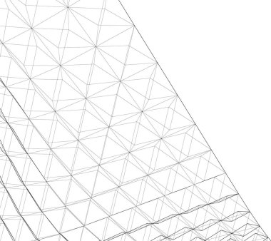 Mimari sanat konseptinde soyut çizgiler, minimum geometrik şekiller. 