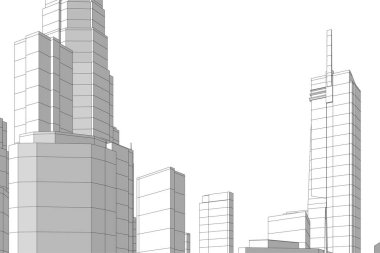 Mimari sanat konseptinde soyut çizgiler, minimum geometrik şekiller.